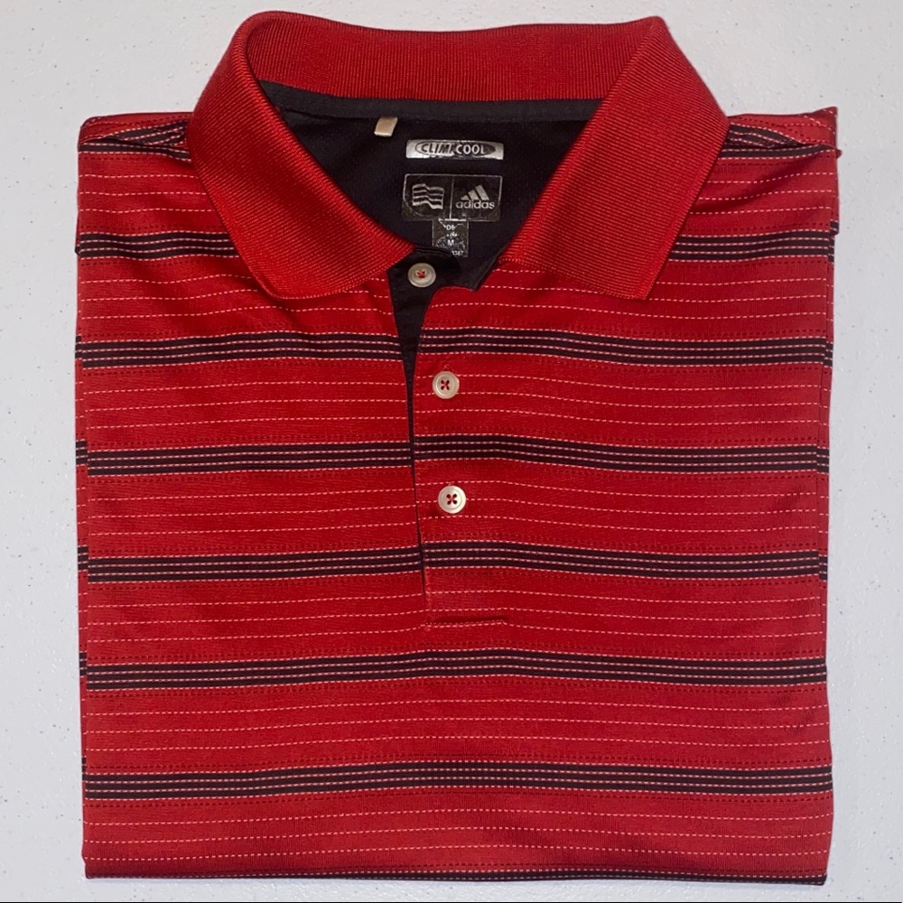 Men’s Adidas “Climicool” Stripe Golf Polo Shirt